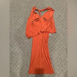 rust dress with cut outs